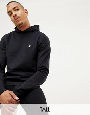 Replika Tall pullover hoodie in black