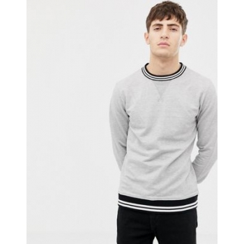 Another Influence Knitted Rib Stripe Crew Neck Sweat