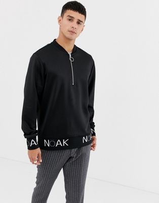 Noak sweatshirt in polytricot with half zip