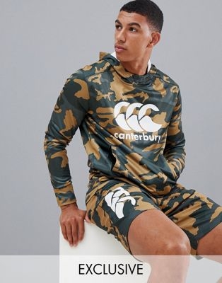 Canterbury Vapodri Camo Hoodie In Khaki Exclusive To ASOS