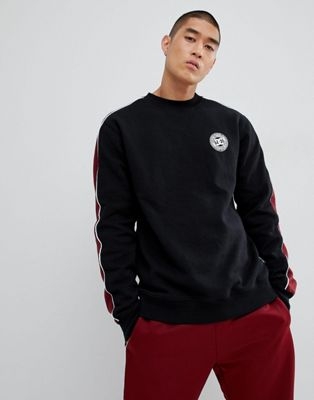 DC Shoes Sweatshirt with Sleeve Stripe in Black