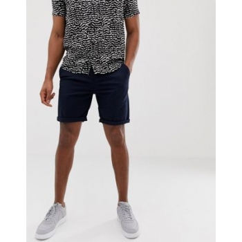 ASOS DESIGN slim chino shorts in navy