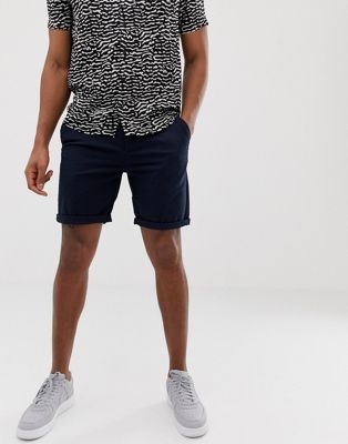 ASOS DESIGN slim chino shorts in navy