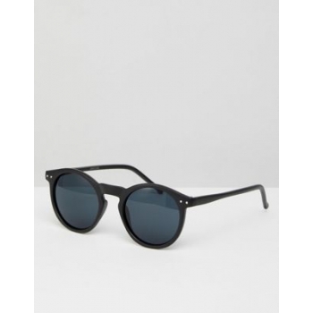 ASOS DESIGN round sunglasses in black