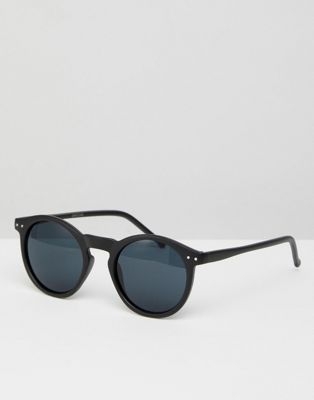 ASOS DESIGN round sunglasses in black