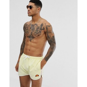 ellesse swim shorts with taping in yellow exclusive at ASOS