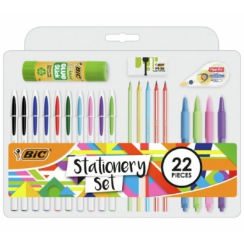 BIC Soft Feel Fun and Cristal Ball Point Pens - Pack of 22