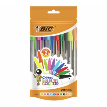 BIC Cristal Multicolour Pens - Pack of 20