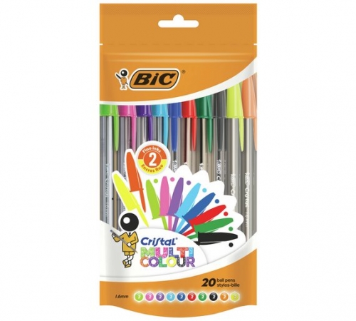 BIC Cristal Multicolour Pens - Pack of 20