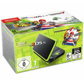 Nintendo 2DS XL Console with Mario Kart 7 - Black / Green