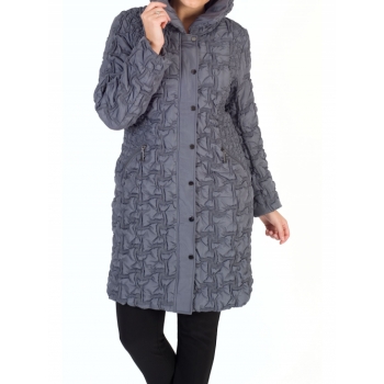 Chesca Mini Bonfire Trim Coat, Grey