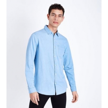 Pale Blue Long Sleeve Denim Shirt