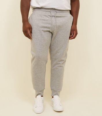 Plus Size Grey Marl Ribbed Cuffed Joggers