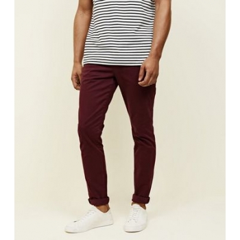 Burgundy Skinny Stretch Chinos