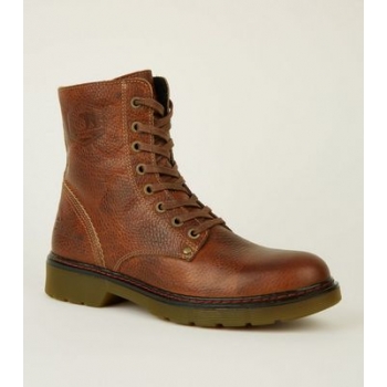 Rust Leather Lace-Up Hiker Boots