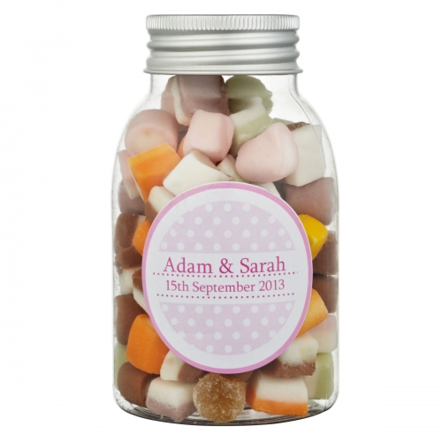 Fine Confectionery Company Personalised Dolly Mix Spotty Jar, Pack of 25, Large, Blue