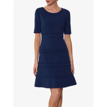 Gina Bacconi Brie Crepe Dress, Midnight