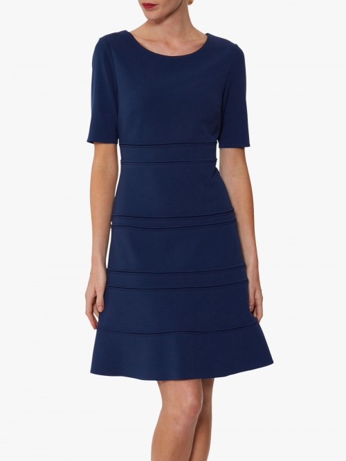 Gina Bacconi Brie Crepe Dress, Midnight