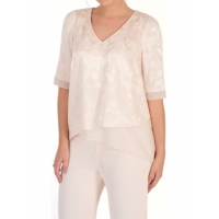 Chesca Leaf Jacquard Layered Tunic, Blush