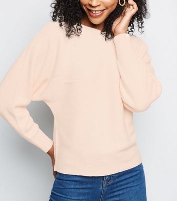 Pale Pink Batwing Sleeve Jumper