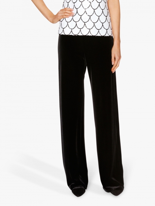 Gina Bacconi Riya Velvet Trousers, Black