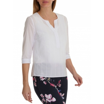 Betty Barclay Pure Cotton Textured Blouse, Bright White