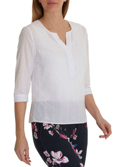 Betty Barclay Pure Cotton Textured Blouse, Bright White