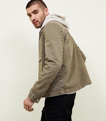 Khaki Popper Front Shacket