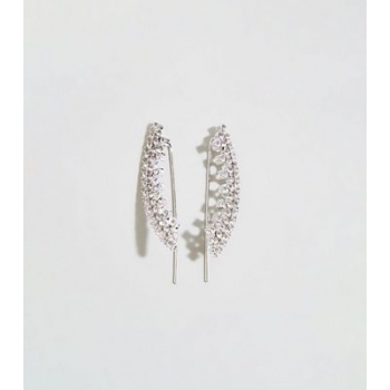 Silver Premium Diamanté Ear Cuffs