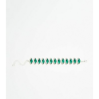 Green Premium Navette Crystal Bracelet