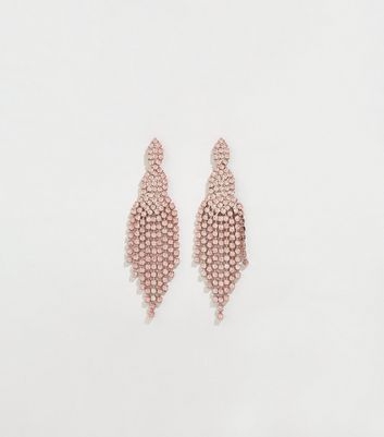 Pink Premium Diamanté Chandelier Earrings