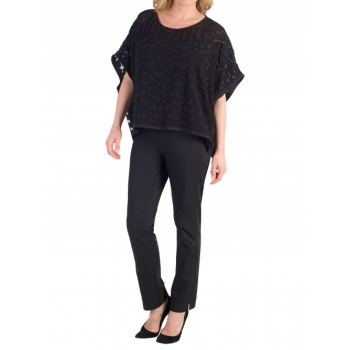 Chesca Pebble Burnout Top, Black