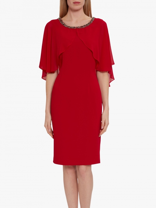 Gina Bacconi Sabella Beaded Dress, Red