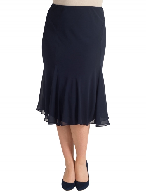 Chesca Chiffon Skirt, Dark Navy