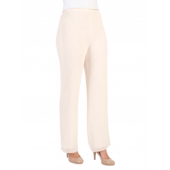 Chesca Satin Trim Chiffon Trousers, Blonde