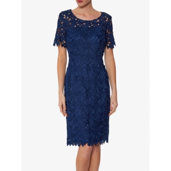 Gina Bacconi Carole Lace Dress, Navy