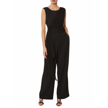 Gina Bacconi Chiffon Crepe Jumpsuit, Black