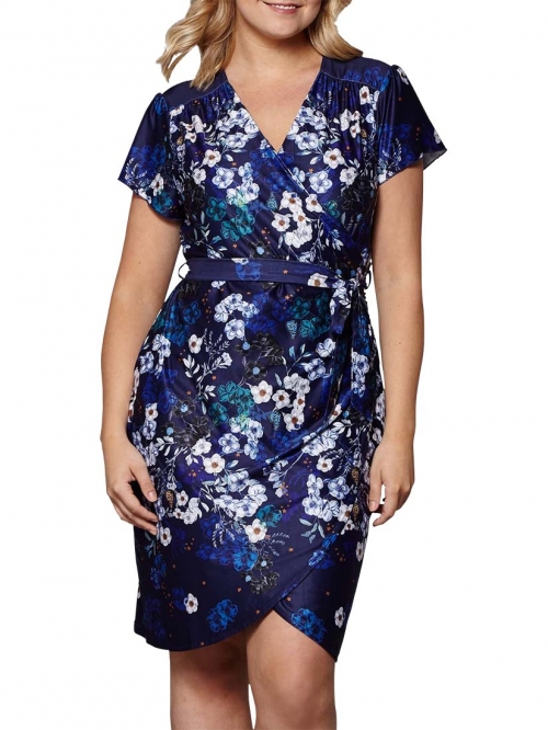 Yumi Curves Botanical Stardust Dress, Navy