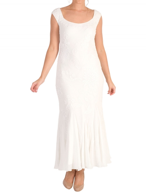 Chesca Embroidered Beaded Bridal Dress, Ivory