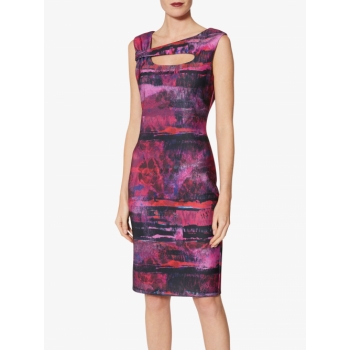 Gina Bacconi Mischa Paint Dress, Fuschia