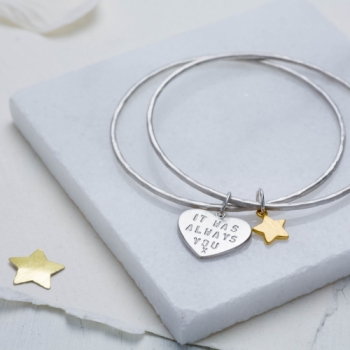 Chambers & Beau Personalised 'Love Is' Double Bangle