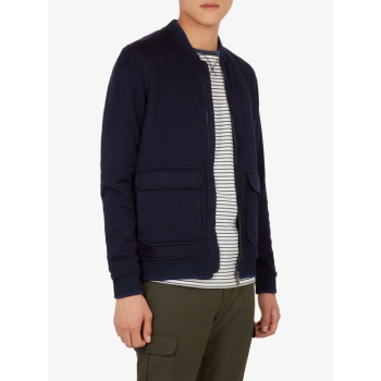 Ted Baker Cadbir Jersey Bomber Jacket, Blue