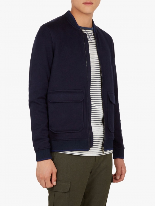 Ted Baker Cadbir Jersey Bomber Jacket, Blue