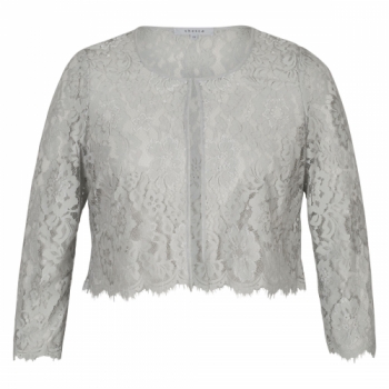 Chesca Scallop Trim Lace Jacket, Navy