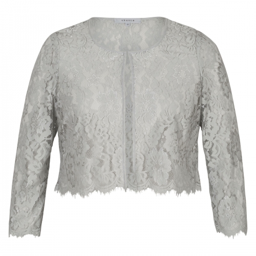 Chesca Scallop Trim Lace Jacket, Navy