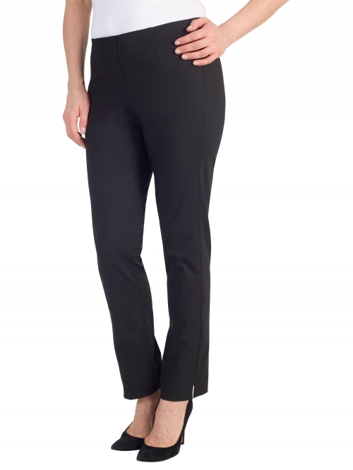 Chesca Stretch Slim Leg Trousers, Black