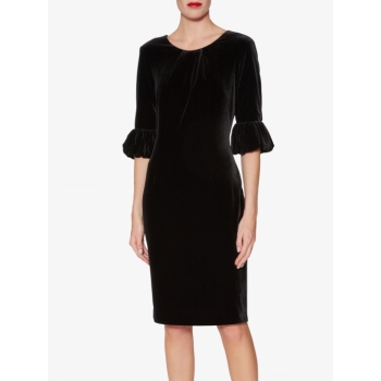 Gina Bacconi Noemi Velvet Dress, Black