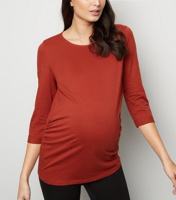 Maternity Rust 3/4 Sleeve Top