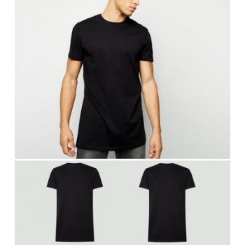 2 Pack Black Longline T-Shirts