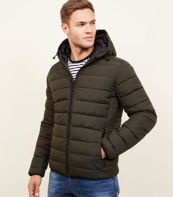 Khaki Hooded Puffer Coat